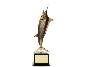 Blue Marlin Fishing Tournament trophy in bronze