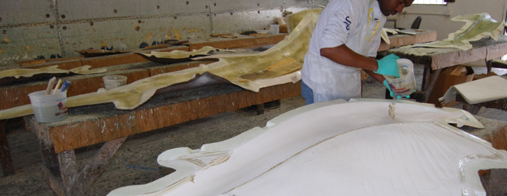 sailfish fiberglassing at Gray's