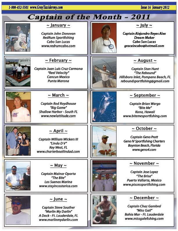 Captains of the month 2011
